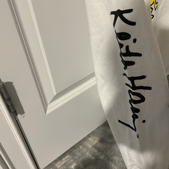 KEITH HARING Unity Circle 2 Graphic Hoodie Sweatshirt White Size Small - Picture 4 of 6